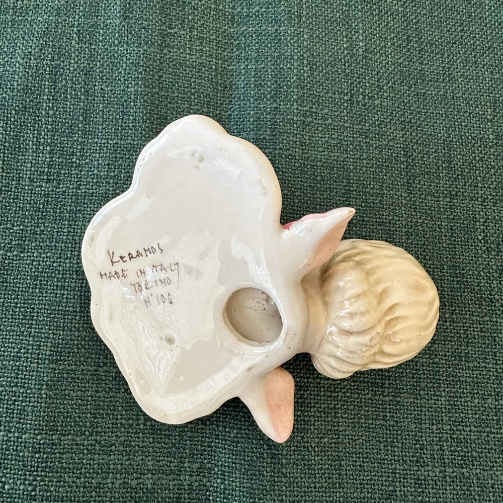 Porcelain Angel Figurine in Cream, Pink and White - Picture 3 of 3